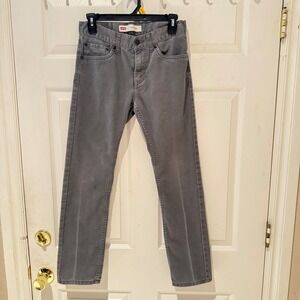 Levis 511 Slim Boys Grey Jeans Size 16 Regular 28x28 Denim Pants silver tag